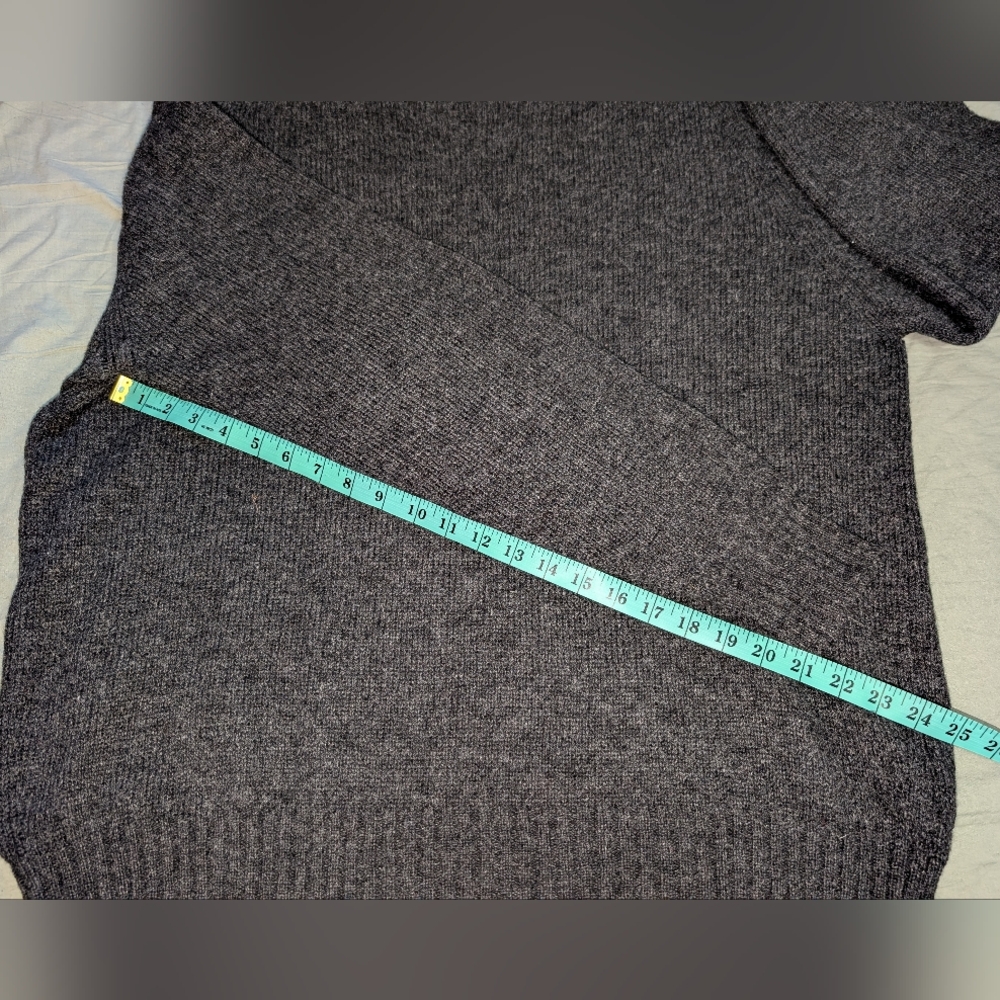 Vintage Alan Paine Knit Shetland Wool Sweater Men's 50" (2XL) Charcoal - Picture 7 of 7